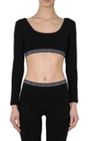 BALMAIN BALMAIN LOGO TAPE CROPPED TOP