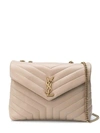 Saint Laurent Medium Loulou Matelassé Leather Shoulder Bag In Beige