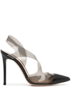 Gianvito Rossi Transparent Slip-on Pumps In Nero