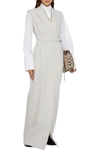 BRUNELLO CUCINELLI LAYERED SEQUINED CREPE DE CHINE AND WOOL-BLEND TWILL MAXI WRAP DRESS,3074457345626881830