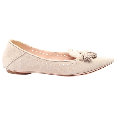 Pre-owned Unützer Leather Flats In White