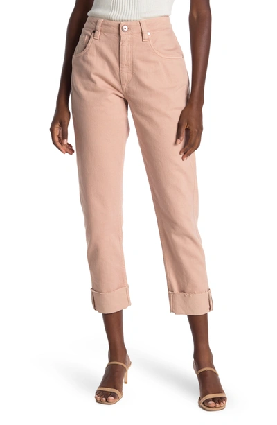 Brunello Cucinelli Cuffed Straight Leg Jeans In Cameo Rose