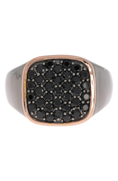 Effy Sterling Silver Pave Black Onyx Signet Ring