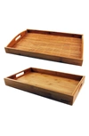 Berghoff International Bamboo Graduated 2-piece Tray Set In Natural