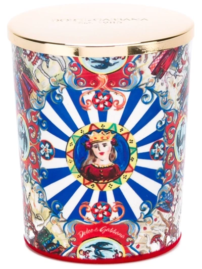 Dolce & Gabbana Princess Print Scented Wax Candle In Multicolour