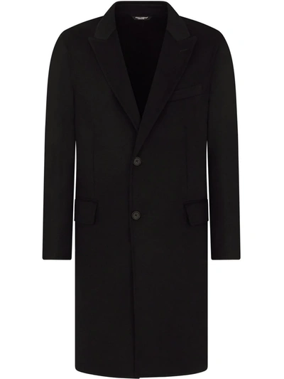 Dolce & Gabbana Cashmere Single-breasted Coat In Black