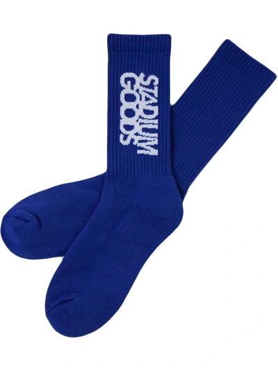 Stadium Goods Crew Embroidered-logo Socks In Blue
