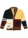 DOLCE & GABBANA COLOUR-BLOCK VIRGIN WOOL CARDIGAN