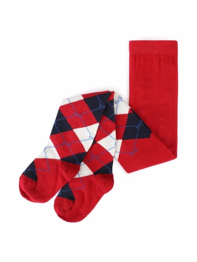 Dolce & Gabbana Kids' Patterned Knit Socks In Red