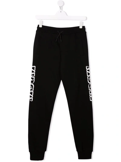 Msgm Teen Logo Track Trousers In Black