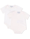 Emporio Armani Logo-print Romper Pack In Pink