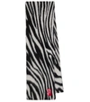 By Far Zebra-print Alpaca-blend Scarf In Black