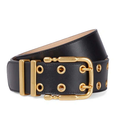 By Far 4.5cm Duo Smooth Leather Belt In Black