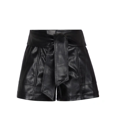 Jonathan Simkhai Mari Vegan Leather Tie Waist Short In Black