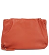 The Row Bourse Leather Clutch In Brown