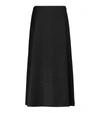 The Row Parma Stretch Virgin Wool Midi Skirt In Grey