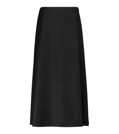 The Row Roux Wool Maxi Skirt In Black