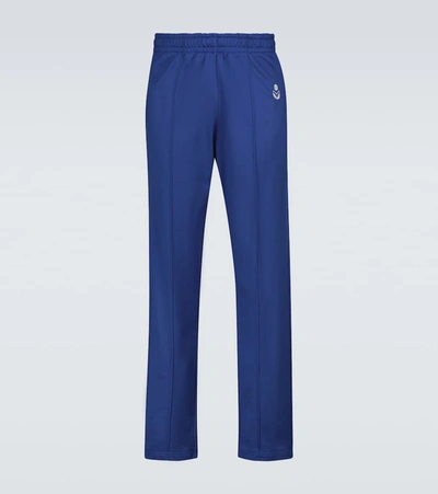 Isabel Marant Logo-print Straight Leg Trousers In Blue