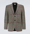 SAINT LAURENT 羊毛混纺格纹西装外套,P00579263