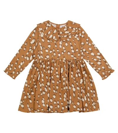 Molo Kids' Coco Deer-print Dress In Brown