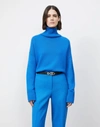 Lafayette 148 Ribbed Cashmere Blend Turtleneck Sweater In Ultramarine