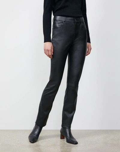 Lafayette 148 Reeve Trouser In Silky Stretch Nappa In Black