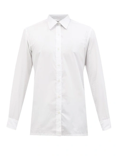 Charvet Semi-spread Collar Cotton-poplin Shirt In White