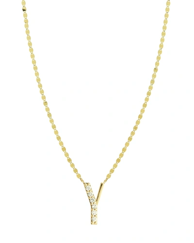Lana Get Personal Initial Pendant Necklace With Diamonds In Y
