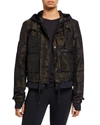 Blanc Noir Skyfall Camo-print Aviator Jacket In Olive Camo