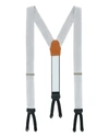 Trafalgar Big And Tall Sutton Solid Silk Formal End Suspenders In Silver