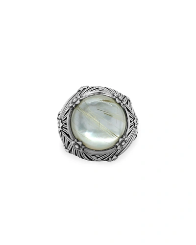 Stephen Dweck Rutilated Quartz And Mother-of-pearl Ring