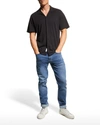 Rag & Bone Men's Avery Solid Knit Camp Shirt In Blk