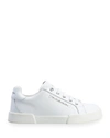 Dolce & Gabbana Kid's Logo Leather Low-top Sneakers, Toddler/kids In 80001 White