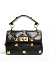 Valentino Garavani Roman Stud Medium Quilted Chain Shoulder Bag In Marine