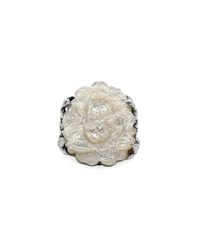 Stephen Dweck White Mother-of-pearl Double-shank Ring