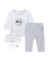 GIVENCHY KID'S 3-PIECE LION AND BEAR PANT SET W/ BIB,PROD244650049