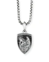 David Yurman Men's Amulets St. Michael Sterling Silver & Pavé Black Diamond Pendant In Black Diamond