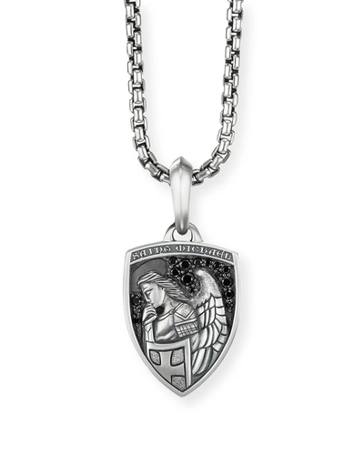 David Yurman Men's Amulets St. Michael Sterling Silver & Pavé Black Diamond Pendant