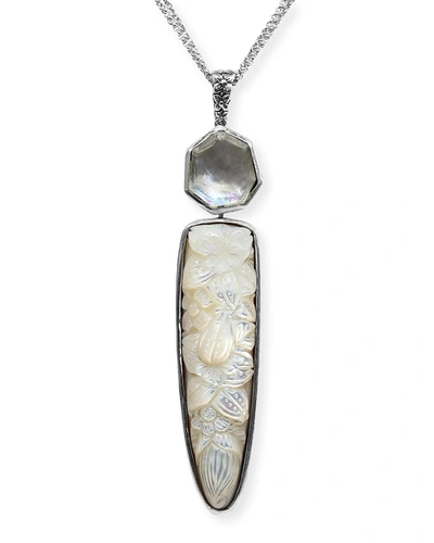 Stephen Dweck Crystal Quartz With Mother-of-pearl Pendant Necklace
