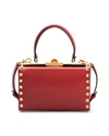Valentino Alcove Rockstud Mini Leather Cross-body Bag In Red