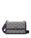 Tory Burch T Monogram Jacquard Shoulder Bag In Tory Navy