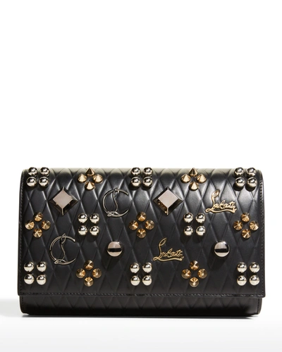 Christian Louboutin Womens Black/multi Paloma Embellished Leather Clutch Bag