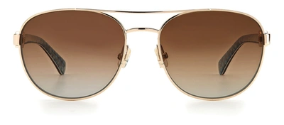 Kate Spade Raglan/g/s La 006j Aviator Polarized Sunglasses In Brown