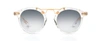 Krewe St. Louis Transparent Round Mirrored Sunglasses, Clear In Silver
