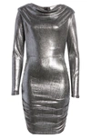 4TH & RECKLESS 4TH & RECKLESS KENNY METALLIC LONG SLEEVE BODY-CON DRESS