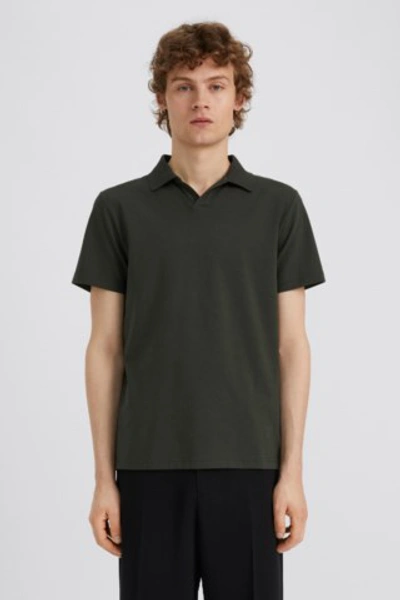 Filippa K Lycra Polo T-shirt In Moss Green
