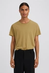 Filippa K Rolled-trim Crewneck Cotton T-shirt In Khaki Lime