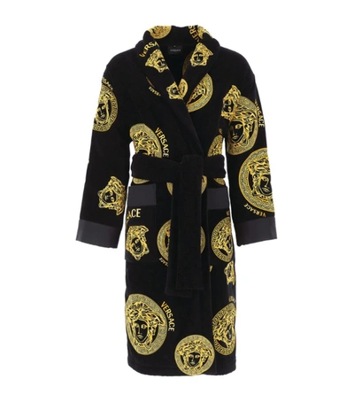 Versace Ve Medusa Amplified Bath Robe Xl In Black