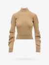 Bottega Veneta Womens Mousse Spiral-sleeve Silk-knit Top M In Beige