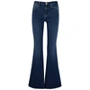 Frame Trapunto St. Le High Flare Jeans In Dark Blue